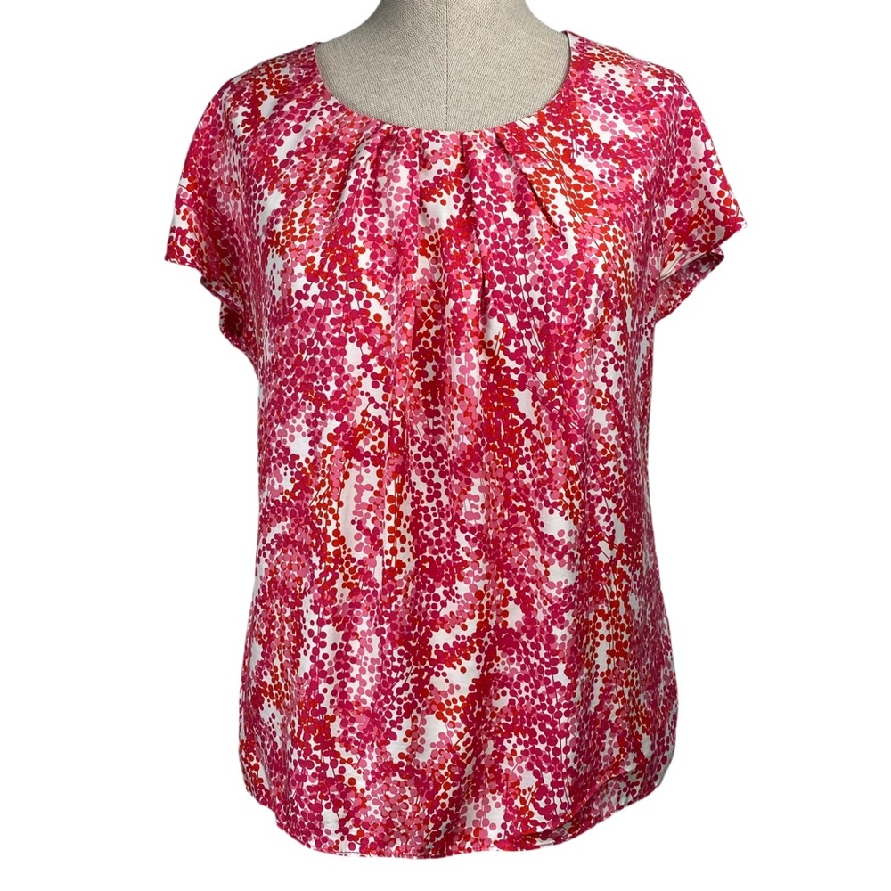 Boden Silk Viscose Printed Short Sleeve Blouse